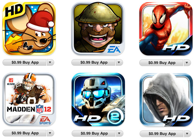 iOS apps for sale from EA and Gameloft